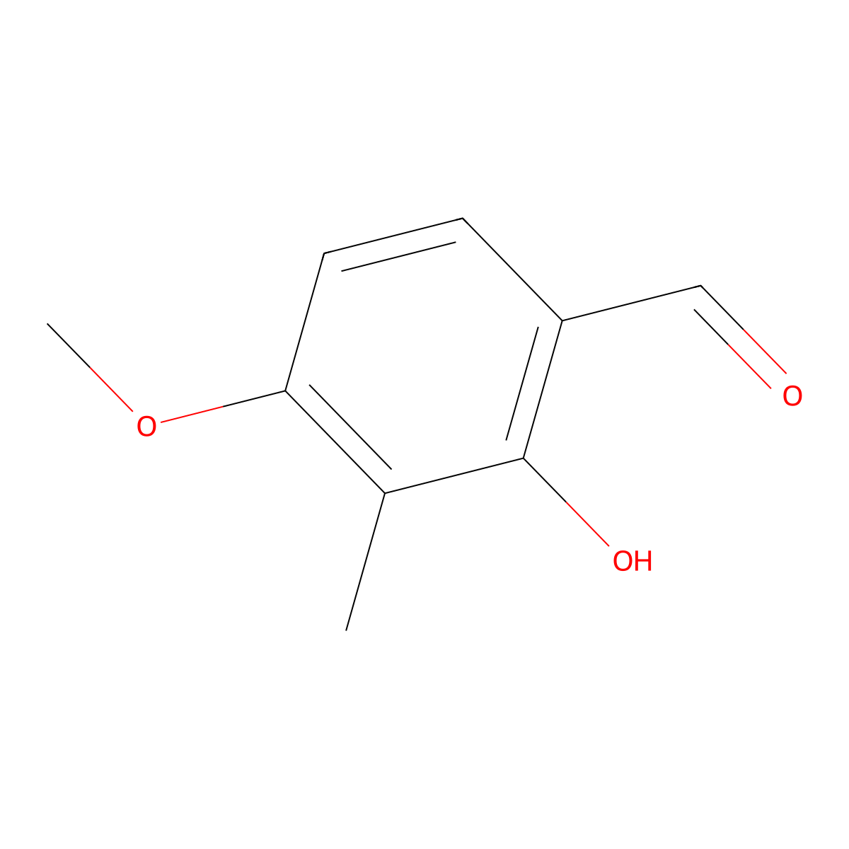 2-Hydroxy-4-methoxy-3-methylbenzaldehyde molecular structure, CAS 54700-36-6