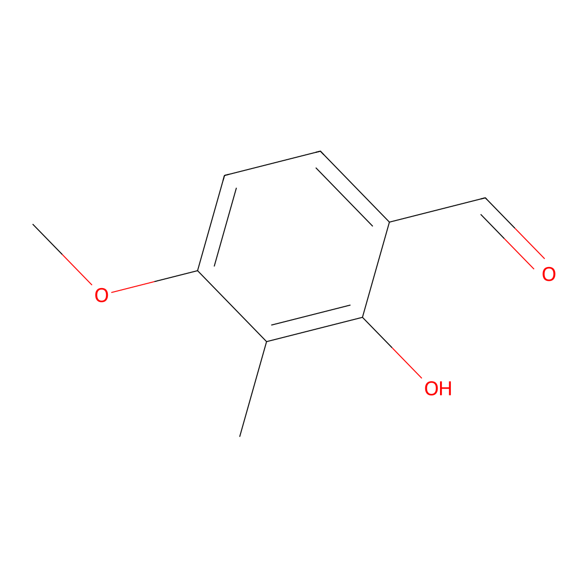 2-Hydroxy-4-methoxy-3-methylbenzaldehyde molecular structure, CAS 54700-36-6