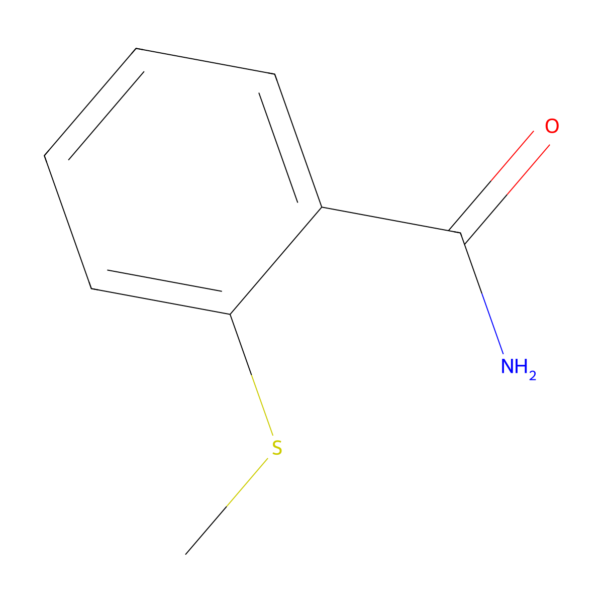 2-Methylsulfanyl-benzamide molecular structure, CAS 54705-16-7