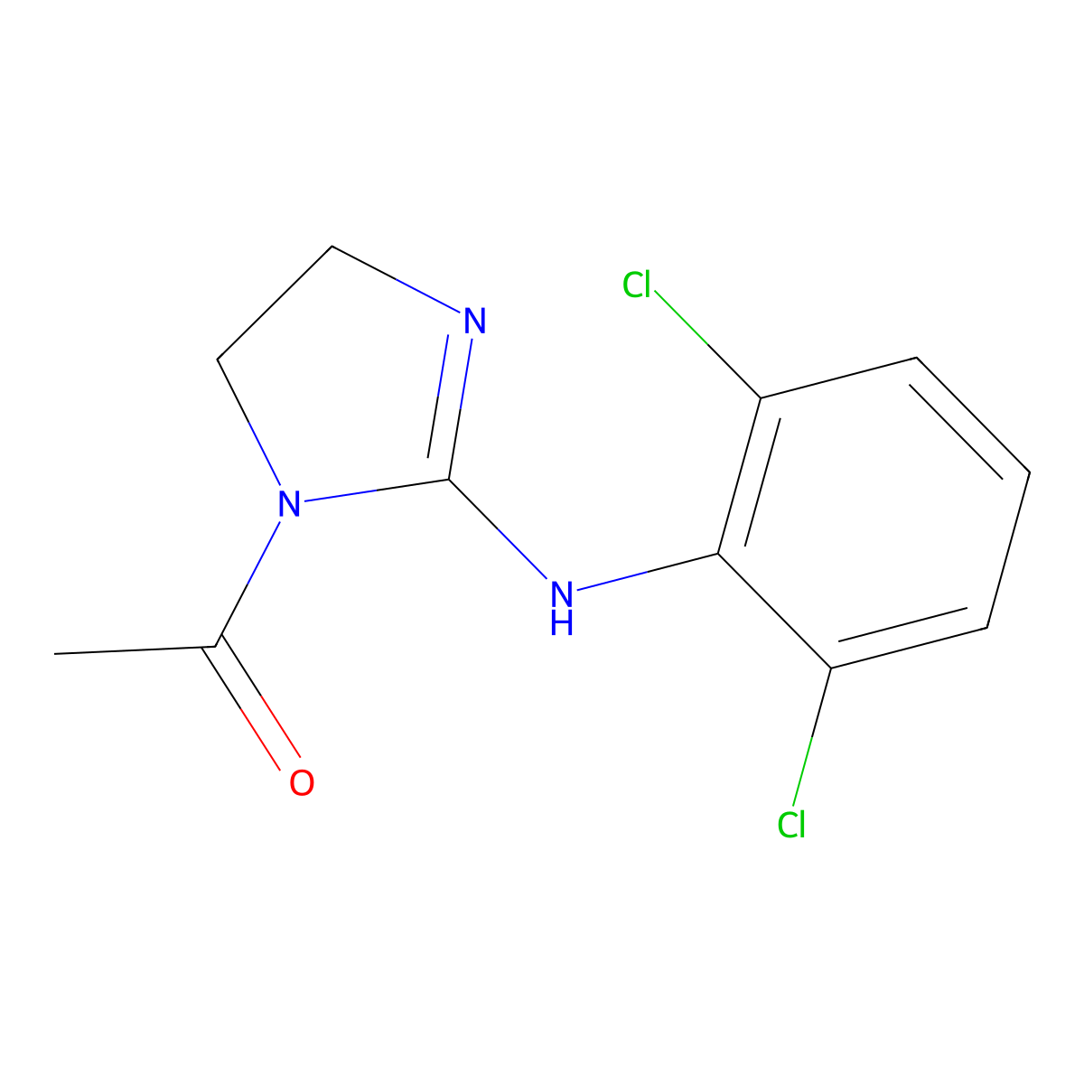 1-[2-[(2,6-Dichlorophenyl)amino]-4,5-dihydro-1H-imidazol-1-yl]ethanone molecular structure, CAS 54707-71-0