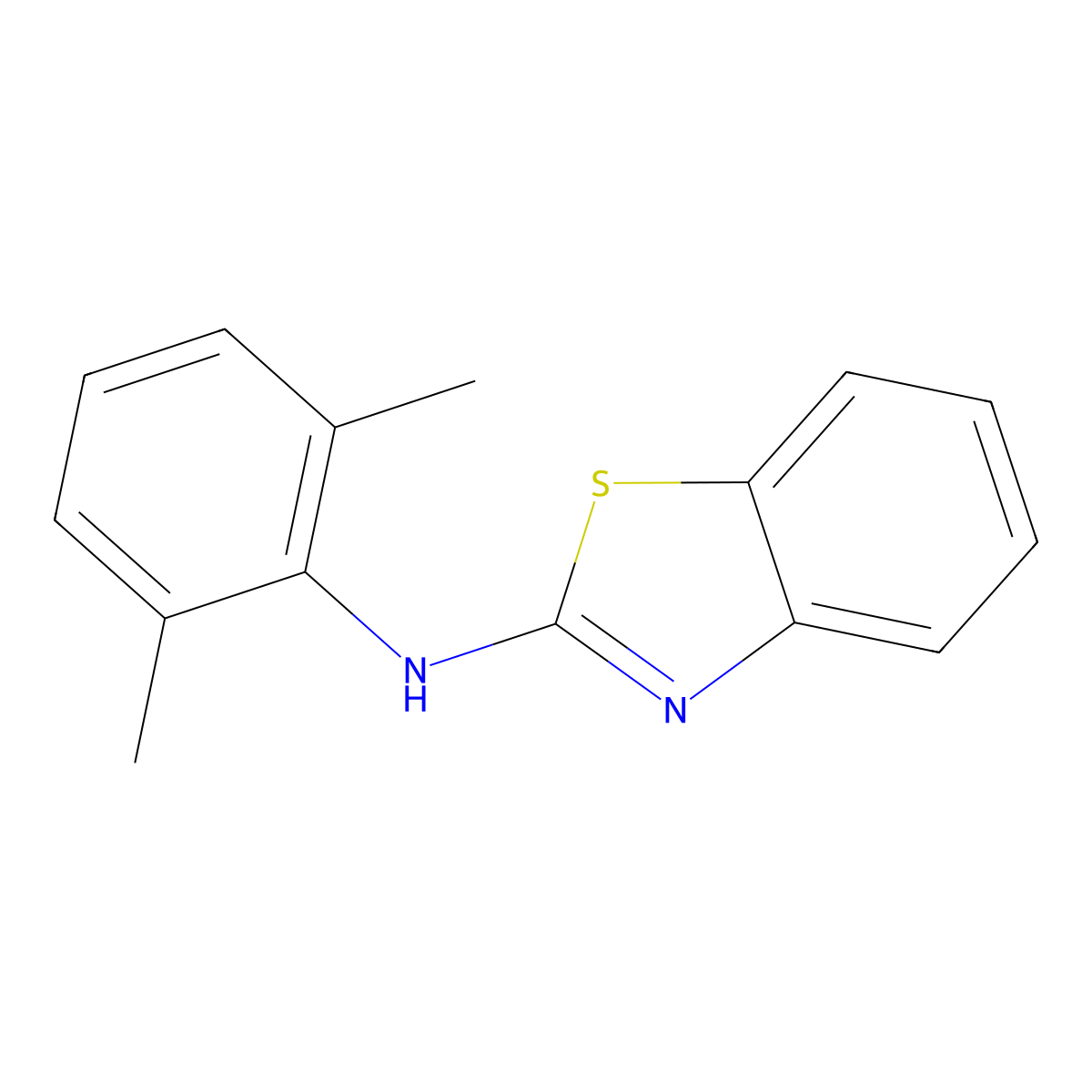 Benzothiazol-2-yl-(2,6-dimethyl-phenyl)-amine molecular structure, CAS 54708-13-3