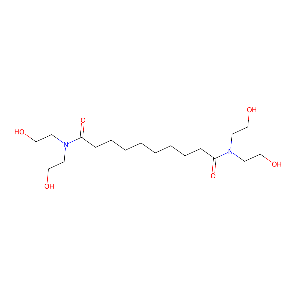 N,N,N',N'-tetrakis(2-hydroxyethyl)sebacamide molecular structure, CAS 5471-06-7