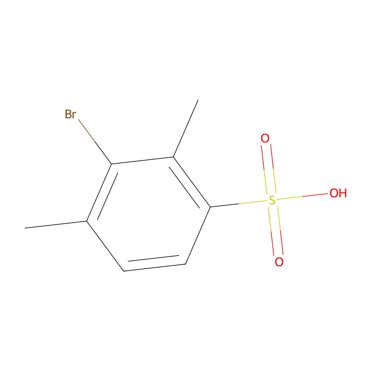 3-Bromo-2,4-dimethylbenzene-1-sulfonic acid molecular structure, CAS 5471-25-0