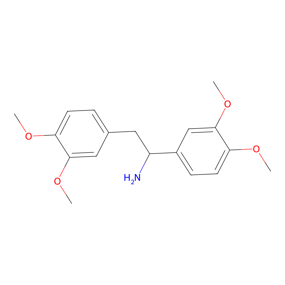 1,2-Bis(3,4-dimethoxyphenyl)ethanamine molecular structure, CAS 5471-40-9