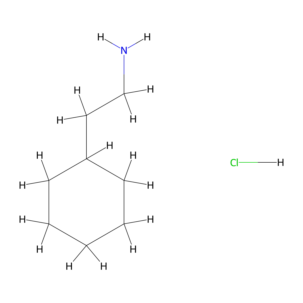 2-Cyclohexylethanamine hydrochloride molecular structure, CAS 5471-55-6