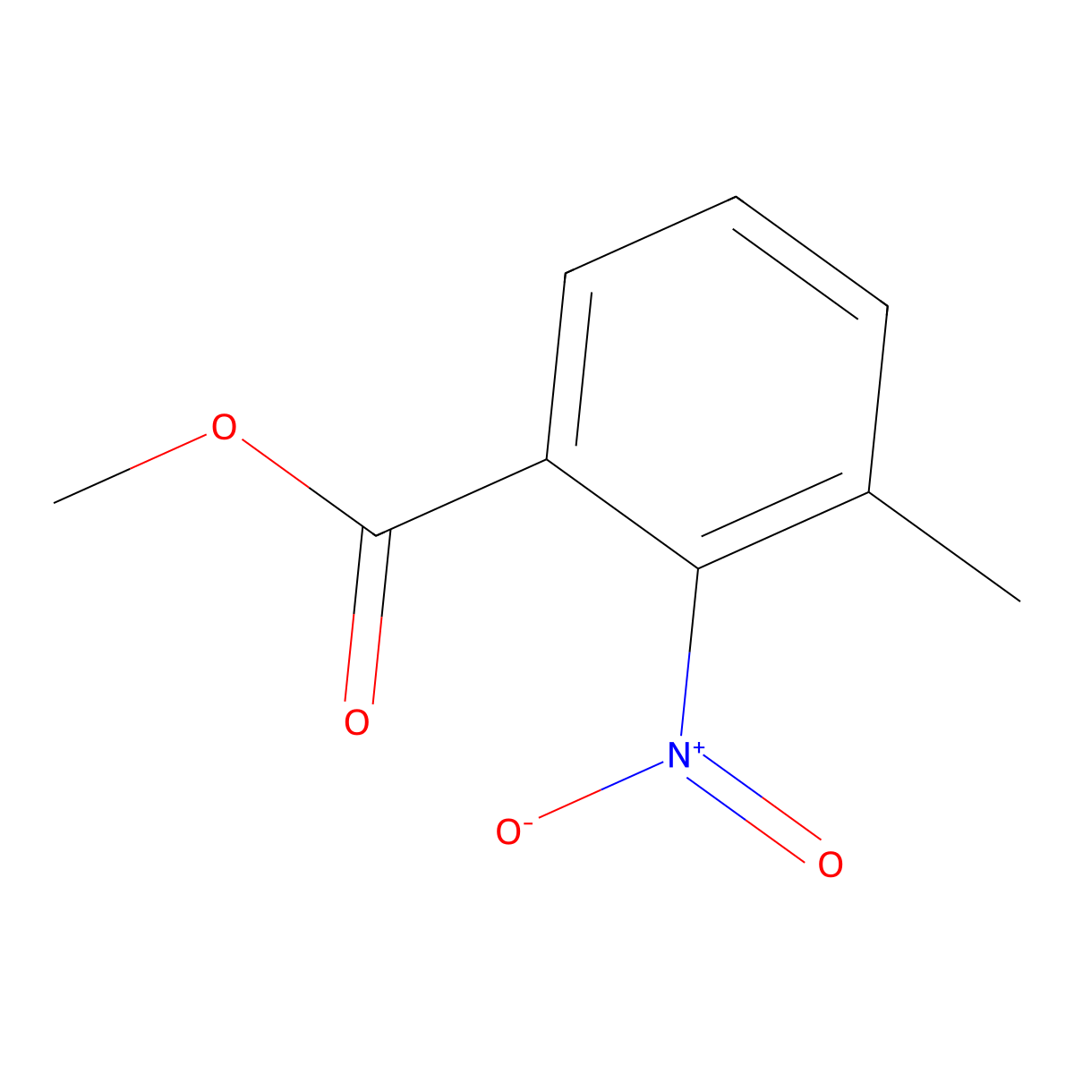 Benzoic acid, 3-methyl-2-nitro-, methyl ester molecular structure, CAS 5471-82-9