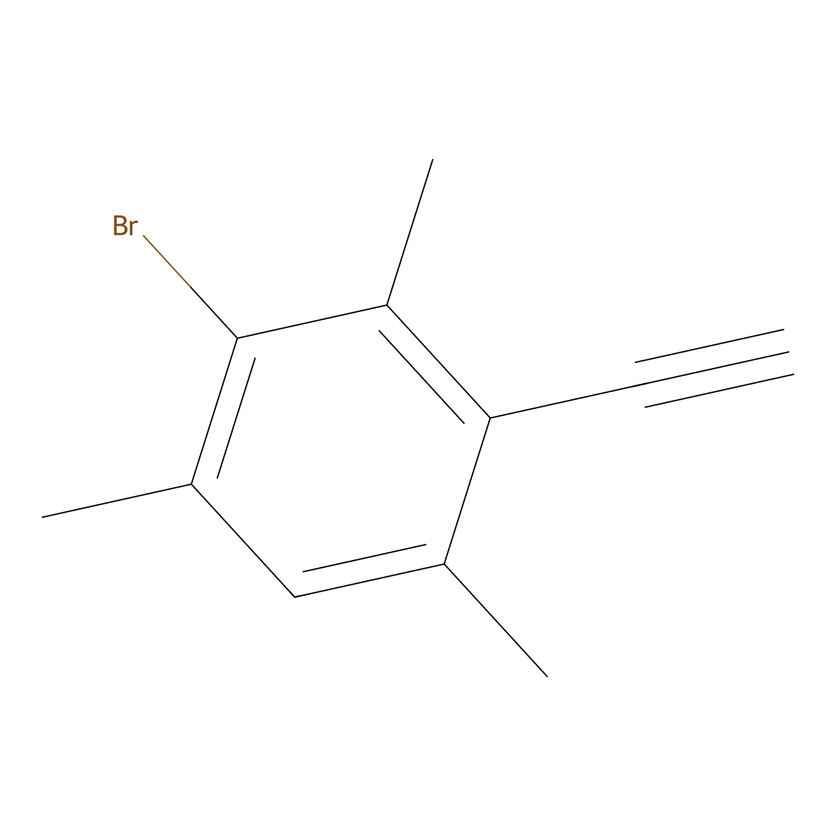 2-Bromo-4-ethynyl-1,3,5-trimethylbenzene molecular structure, CAS 5471-85-2