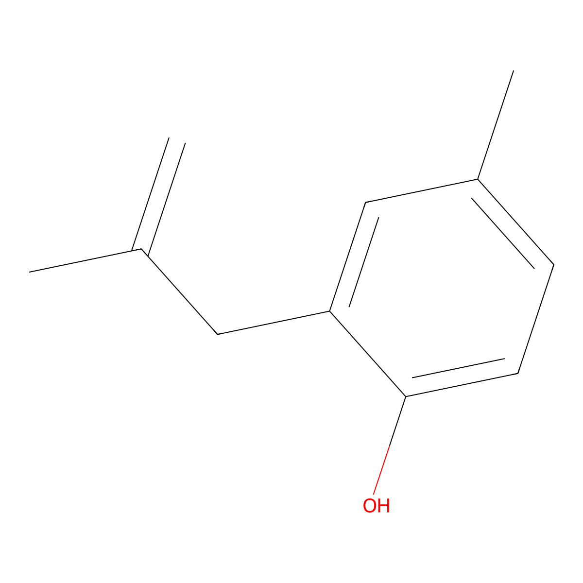 4-Methyl-2-(2-methylprop-2-en-1-yl)phenol molecular structure, CAS 5471-87-4