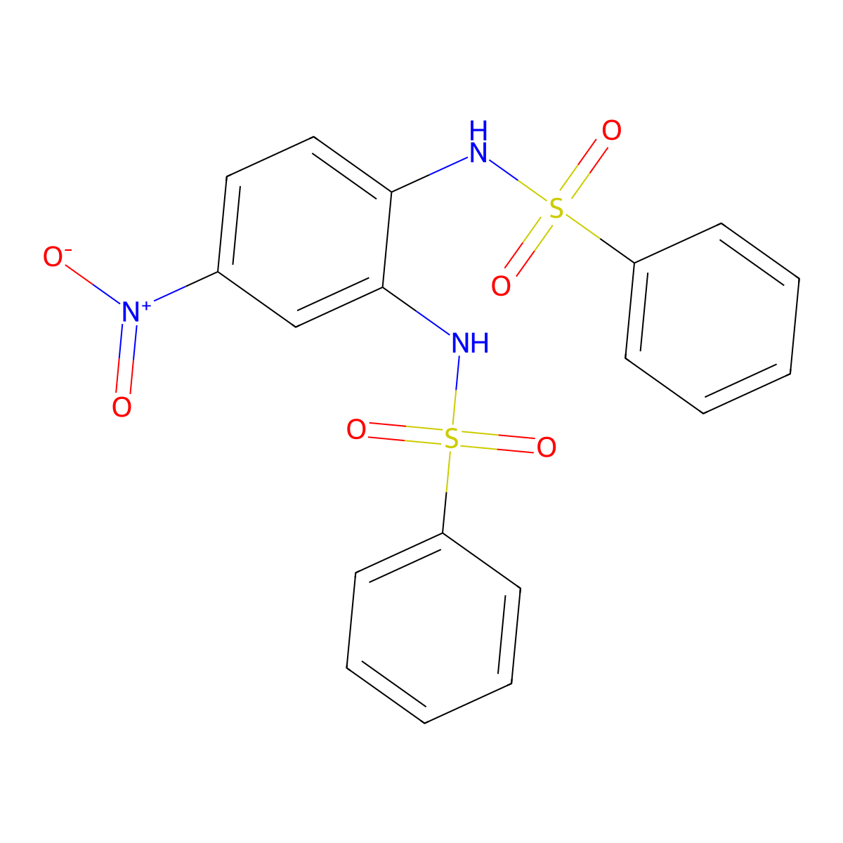 N,N'-(4-Nitro-1,2-phenylene)dibenzenesulfonamide molecular structure, CAS 5471-99-8