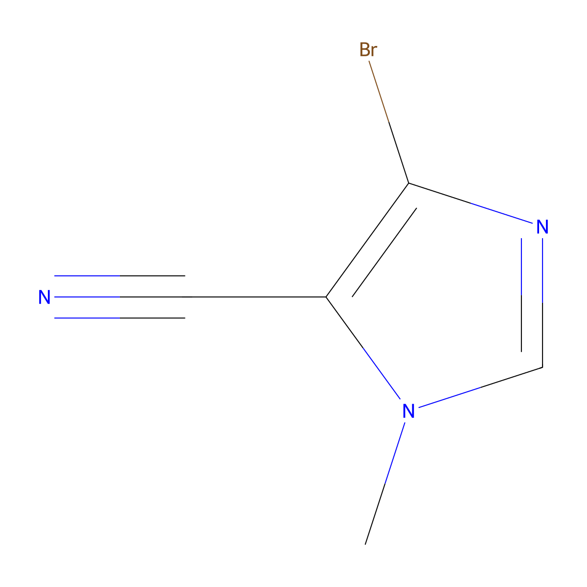 4-Bromo-1-methyl-1H-imidazole-5-carbonitrile molecular structure, CAS 54711-55-6