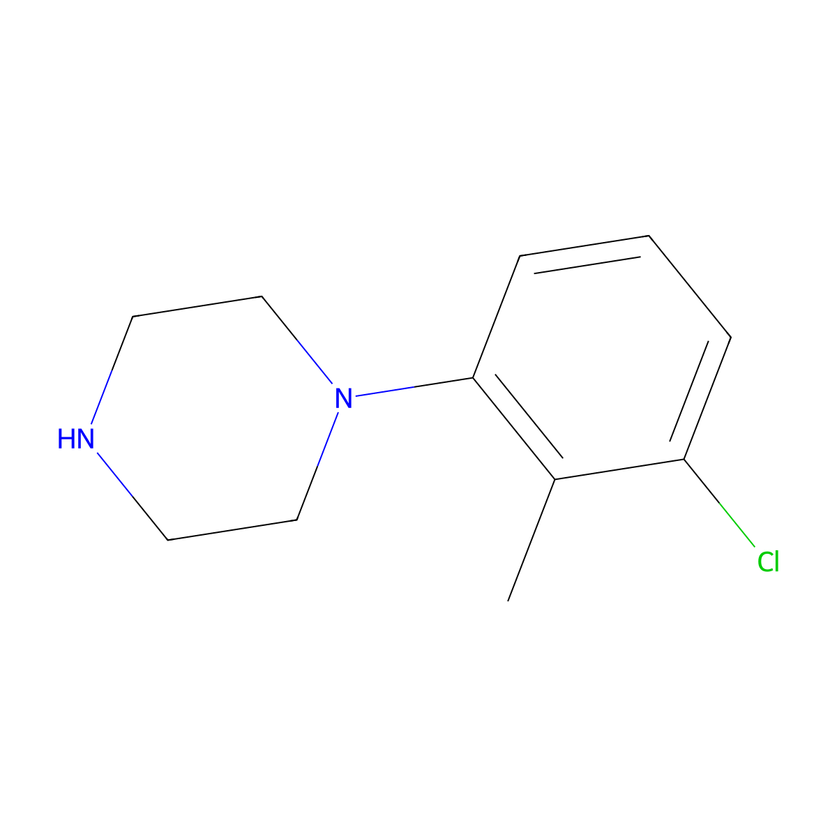 1-(3-Chloro-2-methylphenyl)piperazine molecular structure, CAS 54711-70-5