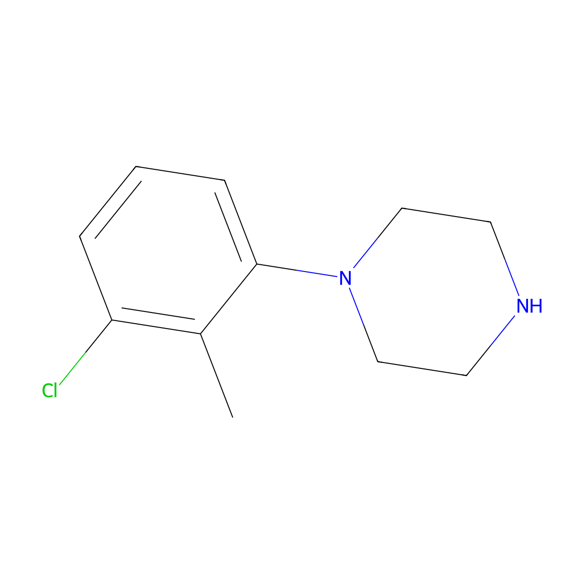 1-(3-Chloro-2-methylphenyl)piperazine molecular structure, CAS 54711-70-5