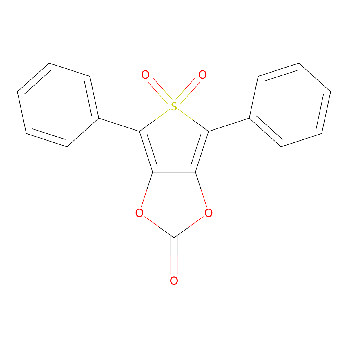 Thieno(3,4-d)-1,3-dioxol-2-one, 4,6-diphenyl-, 5,5-dioxide molecular structure, CAS 54714-11-3