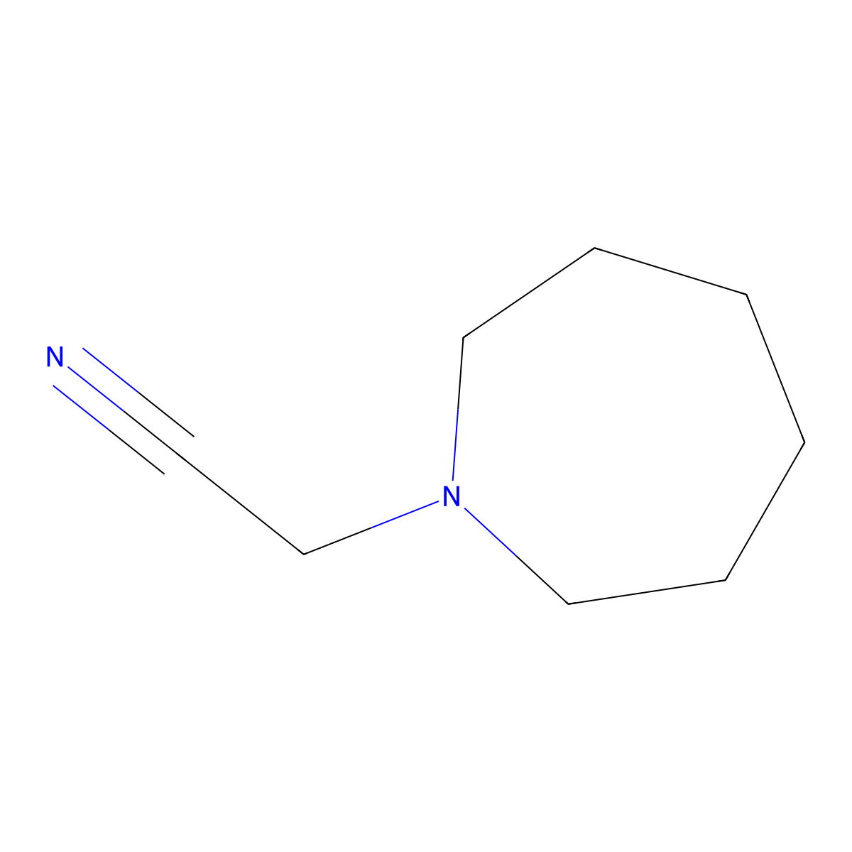 Hexahydro-1H-azepine-1-acetonitrile molecular structure, CAS 54714-50-0