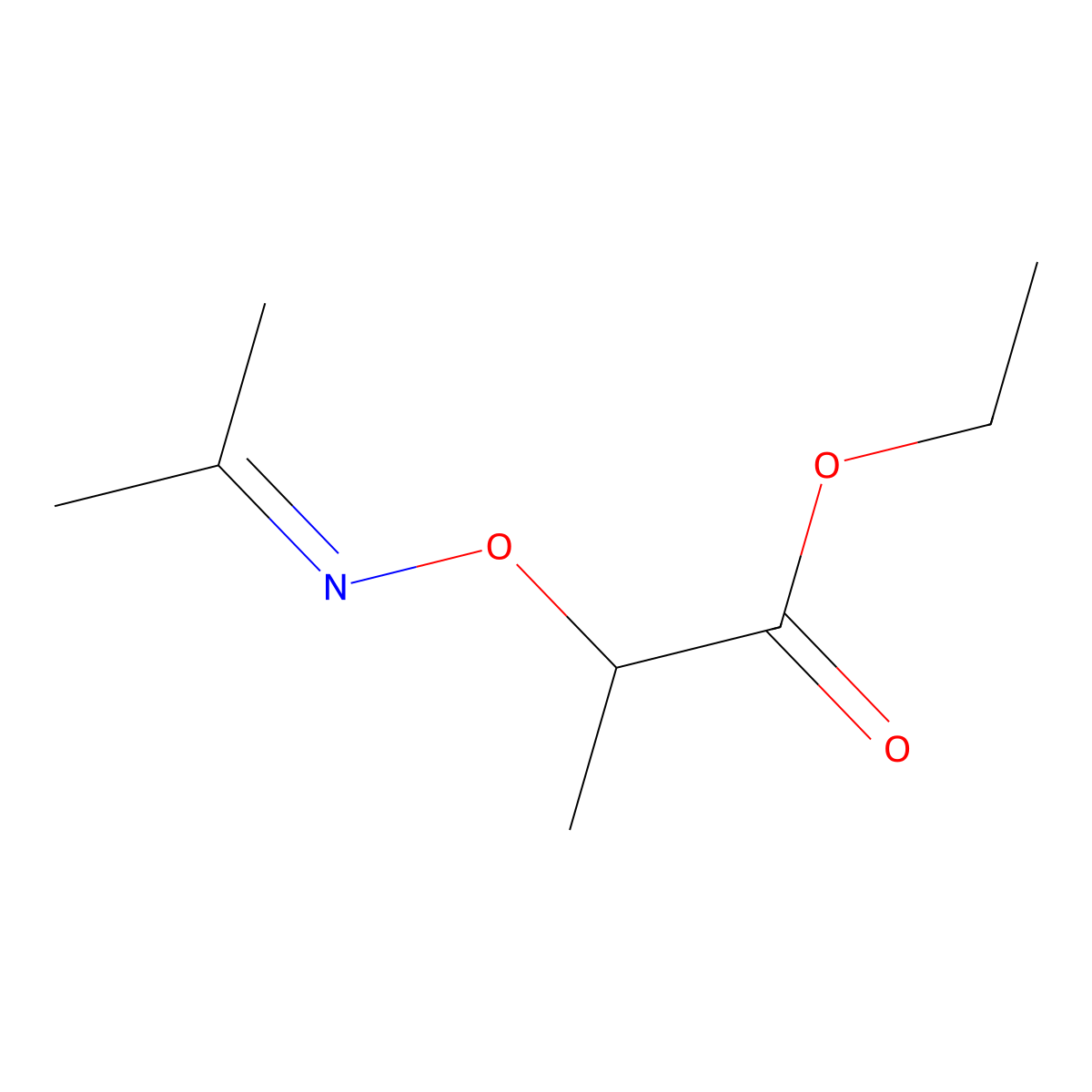 Ethyl alpha-[isopropylideneaminooxy]propionate molecular structure, CAS 54716-29-9