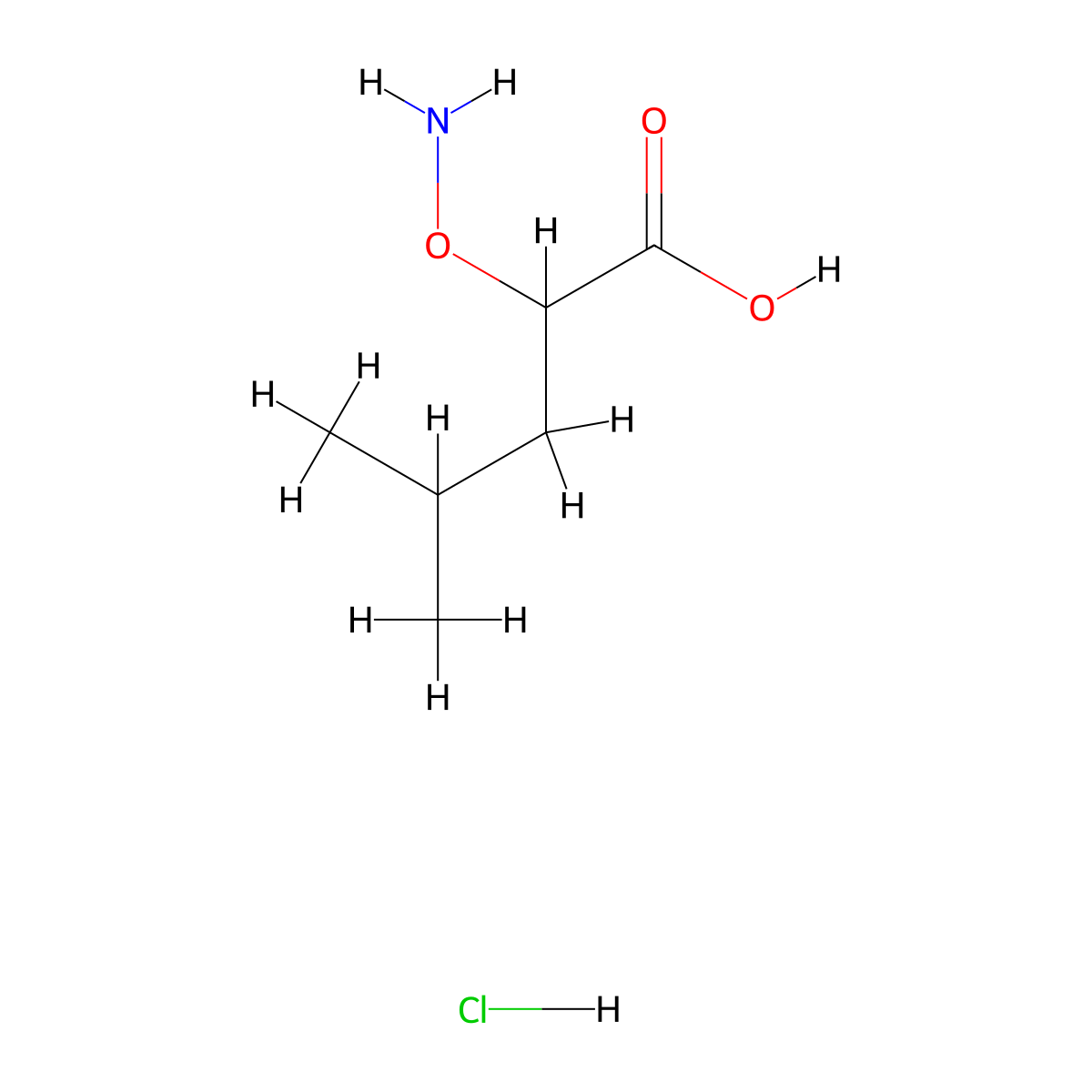 2-(Aminooxy)-4-methylpentanoic acid hydrochloride molecular structure, CAS 54716-34-6