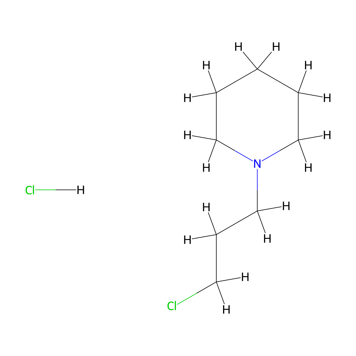 N-(3-chloropropyl)piperidine hydrochloride molecular structure, CAS 5472-49-1