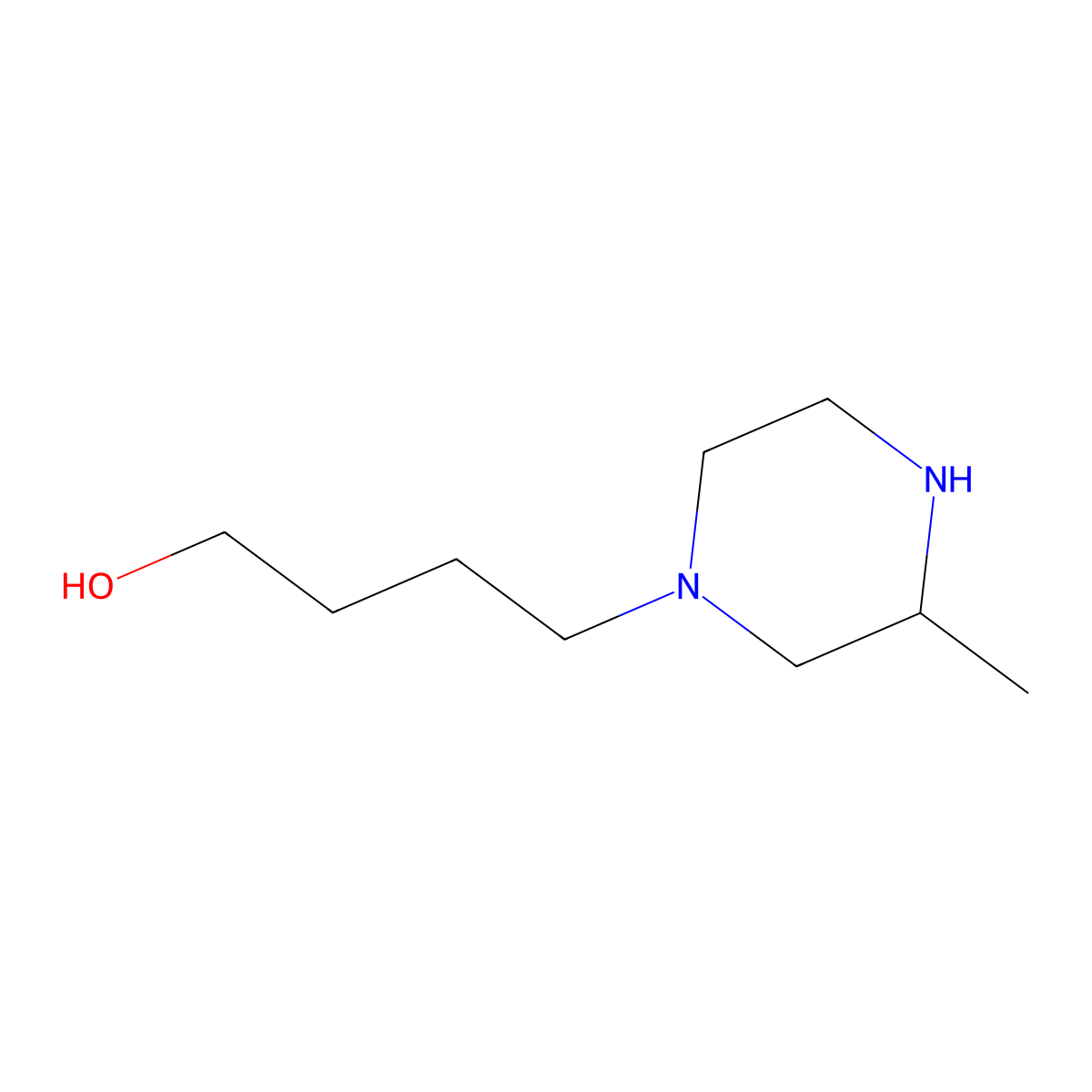 4-(3-Methylpiperazin-1-yl)butan-1-ol molecular structure, CAS 5472-83-3