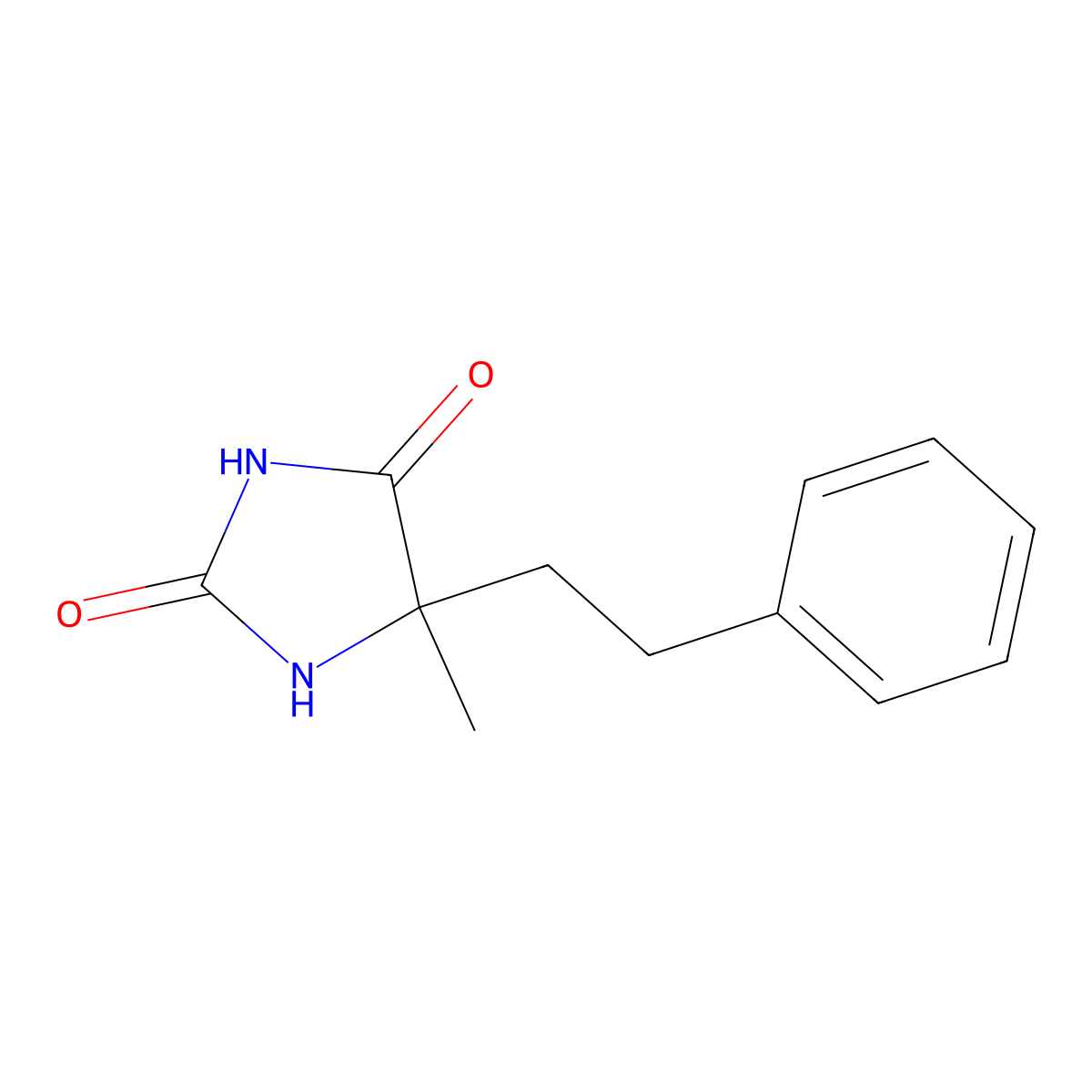 5-Methyl-5-(2-phenylethyl)imidazolidine-2,4-dione molecular structure, CAS 5472-90-2