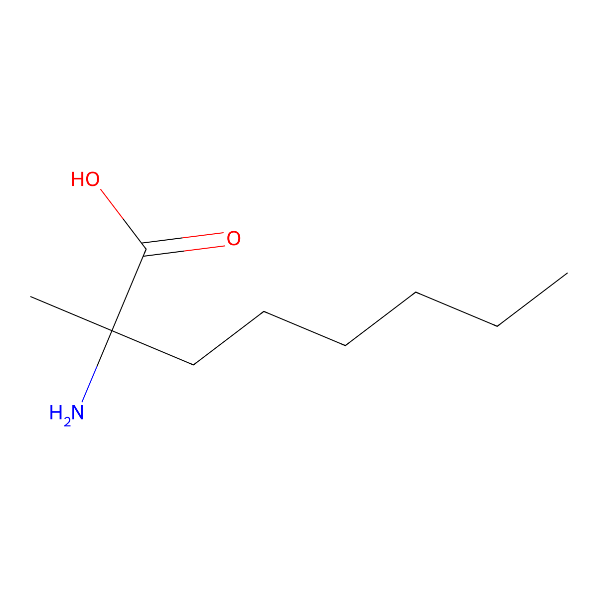 2-Amino-2-methyloctanoic acid molecular structure, CAS 5472-93-5