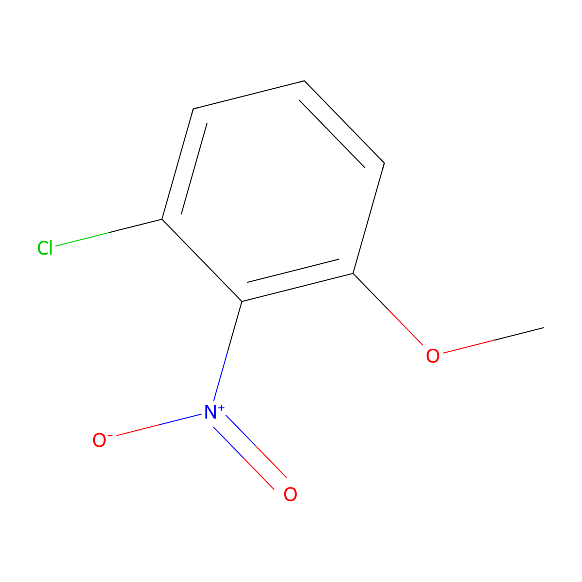 1-Chloro-3-methoxy-2-nitrobenzene molecular structure, CAS 5472-99-1
