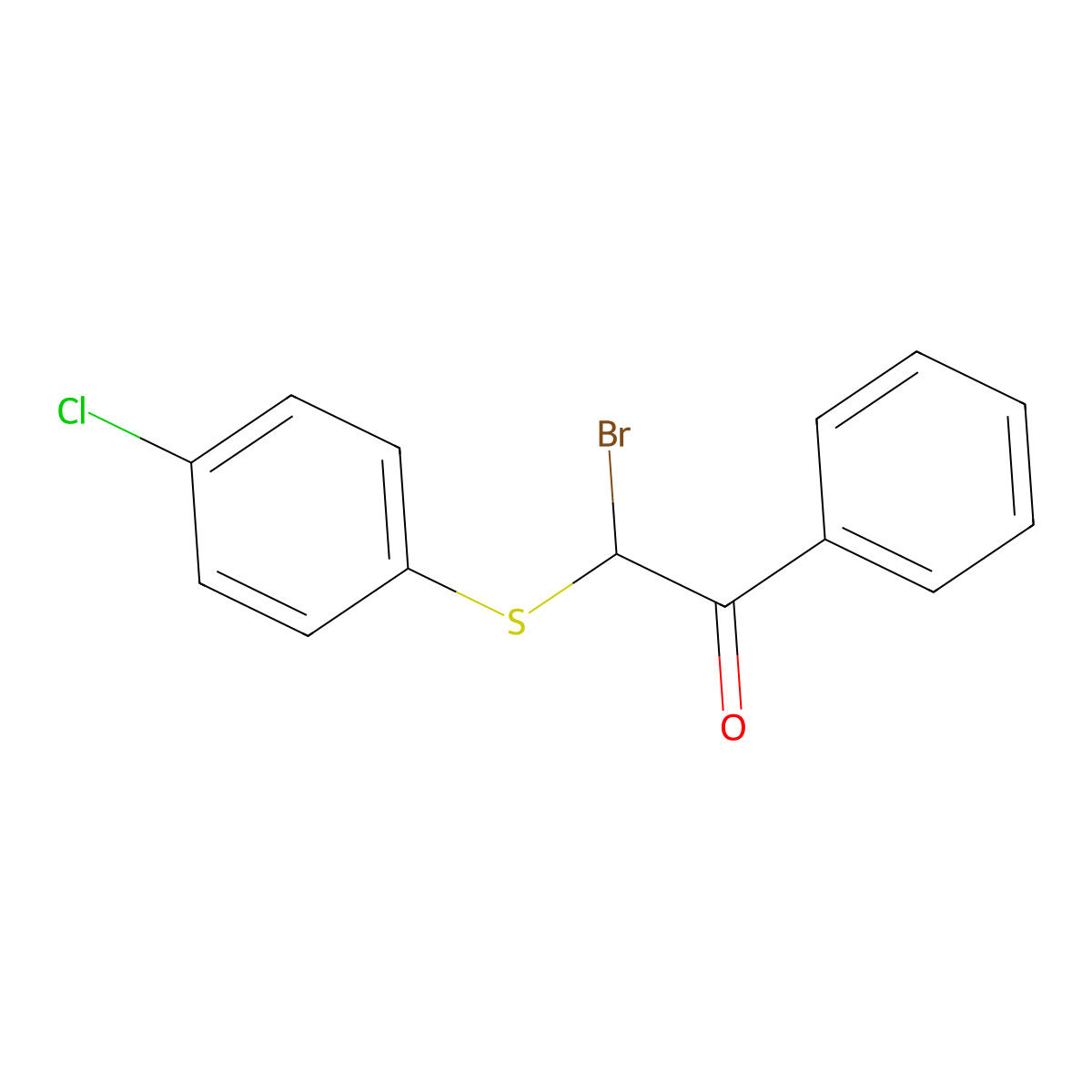 2-Bromo-2-[(4-chlorophenyl)sulfanyl]-1-phenyl-1-ethanone molecular structure, CAS 54720-50-2