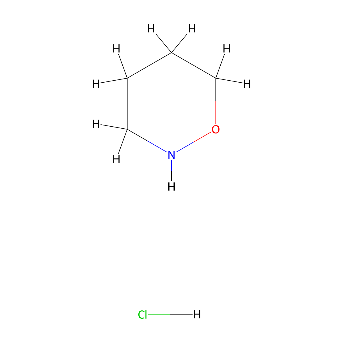 1,2-Oxazinane hydrochloride molecular structure, CAS 54722-74-6