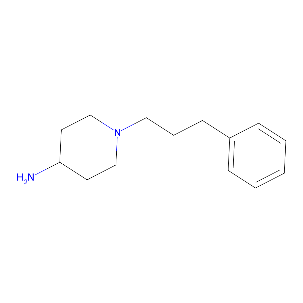 1-(3-Phenylpropyl)piperidin-4-amine molecular structure, CAS 54729-43-0