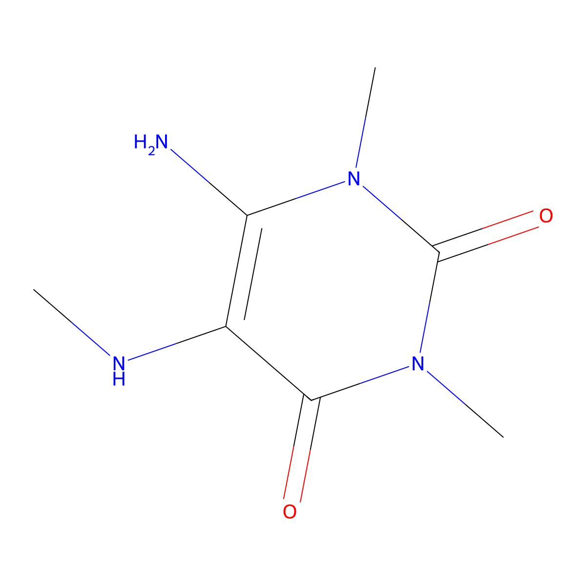 6-Amino-1,3-dimethyl-5-(methylamino)pyrimidine-2,4(1H,3H)-dione molecular structure, CAS 54729-62-3