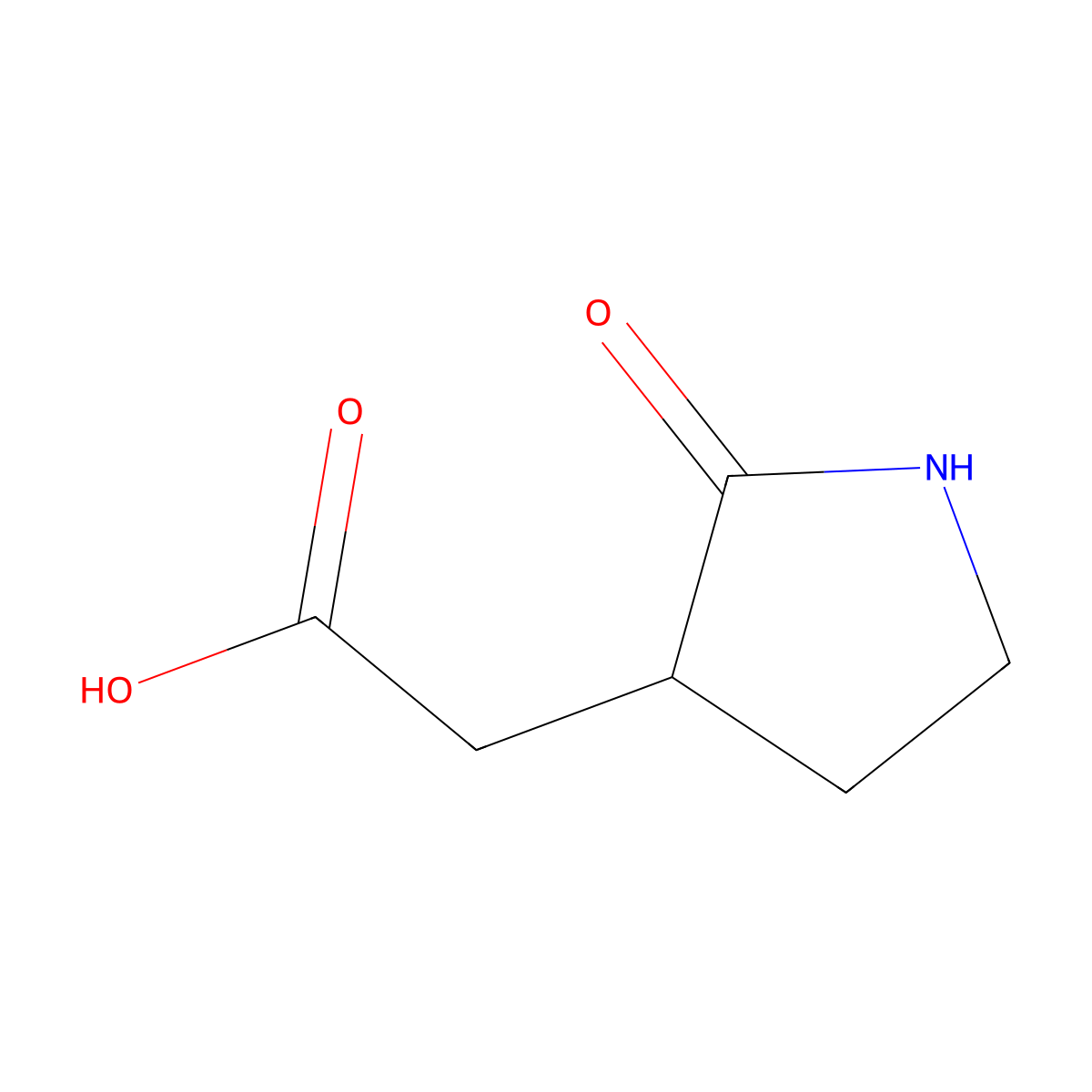 2-(2-Oxopyrrolidin-3-yl)acetic acid molecular structure, CAS 54729-73-6
