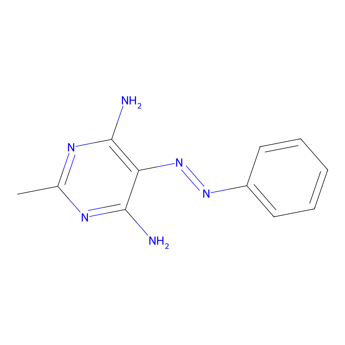 4,6-Diamino-5-benzeneazo-2-methylpyrimidine molecular structure, CAS 5473-05-2