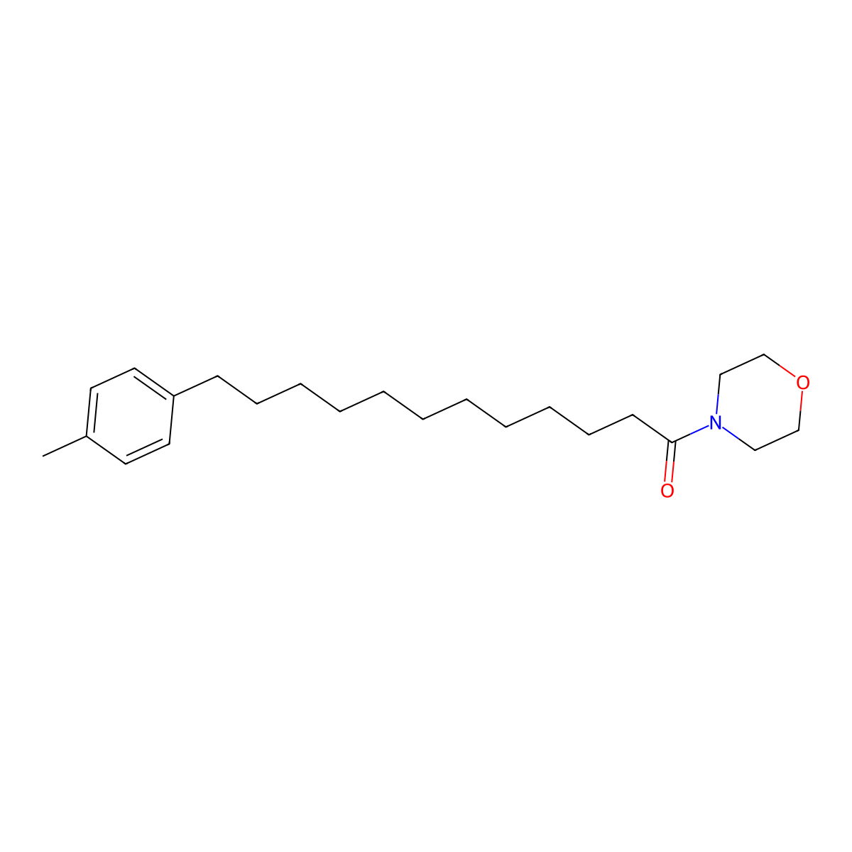 12-(4-Methylphenyl)-1-(morpholin-4-yl)dodecan-1-one molecular structure, CAS 5473-21-2