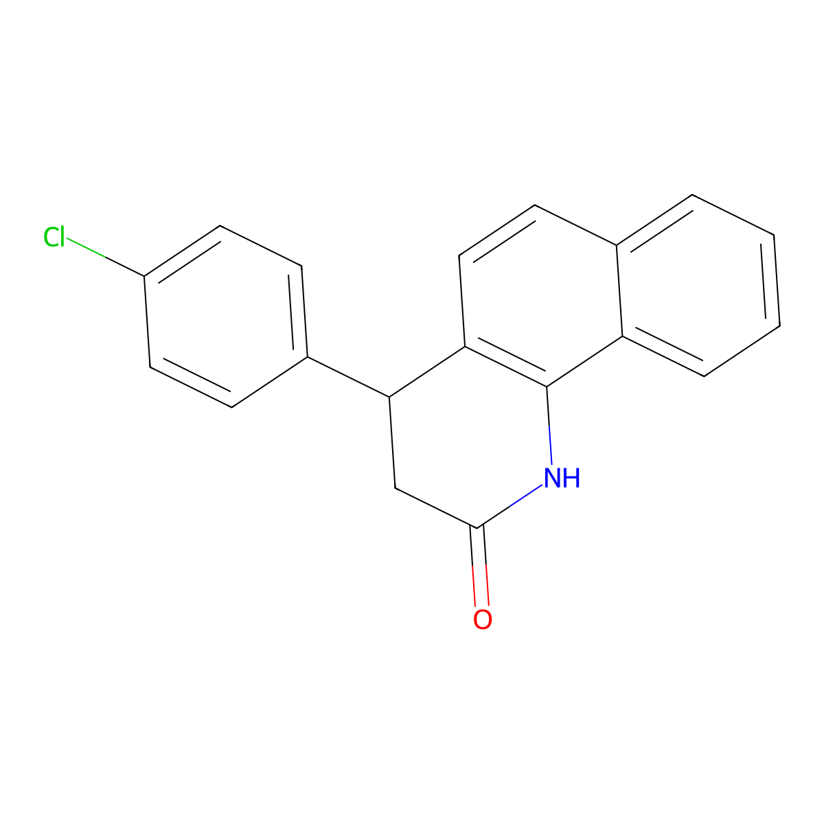 4-(4-chlorophenyl)-3,4-dihydrobenzo[h]quinolin-2(1H)-one molecular structure, CAS 5473-83-6