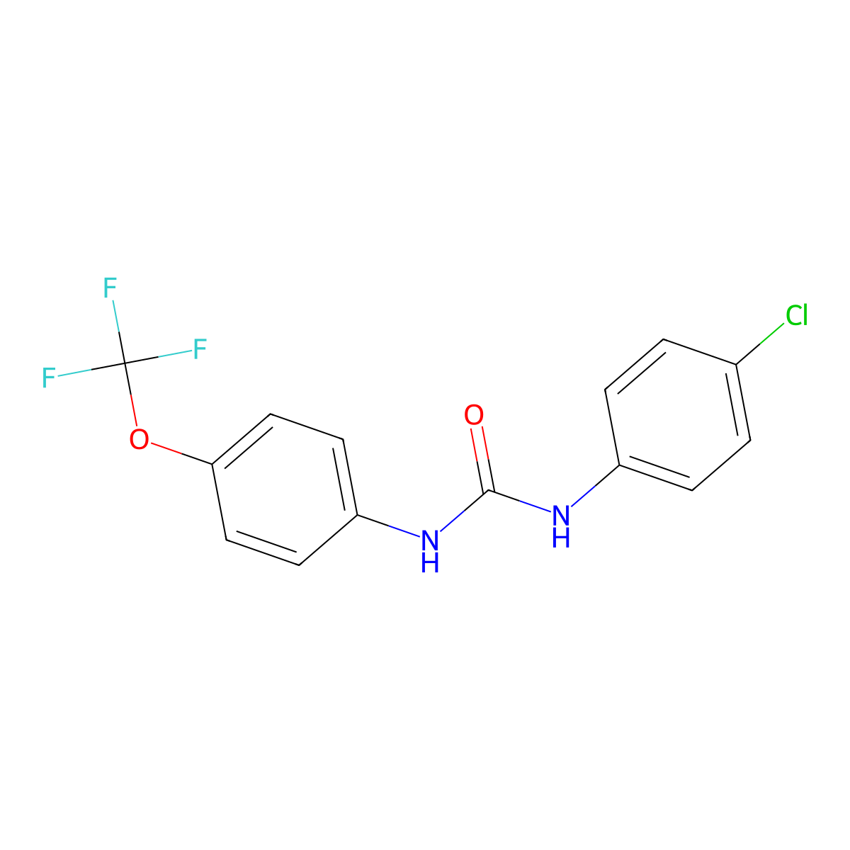 1-(4-Chlorophenyl)-3-[4-(trifluoromethoxy)phenyl]urea molecular structure, CAS 54730-71-1