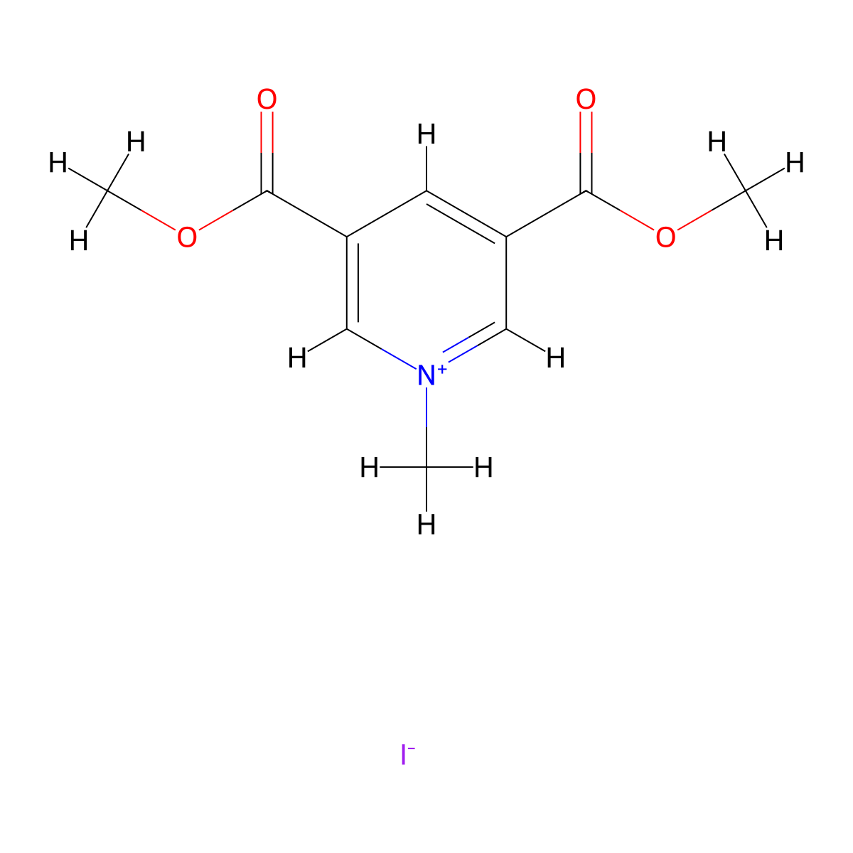 3,5-Bis(methoxycarbonyl)-1-methylpyridin-1-ium iodide molecular structure, CAS 54732-80-8