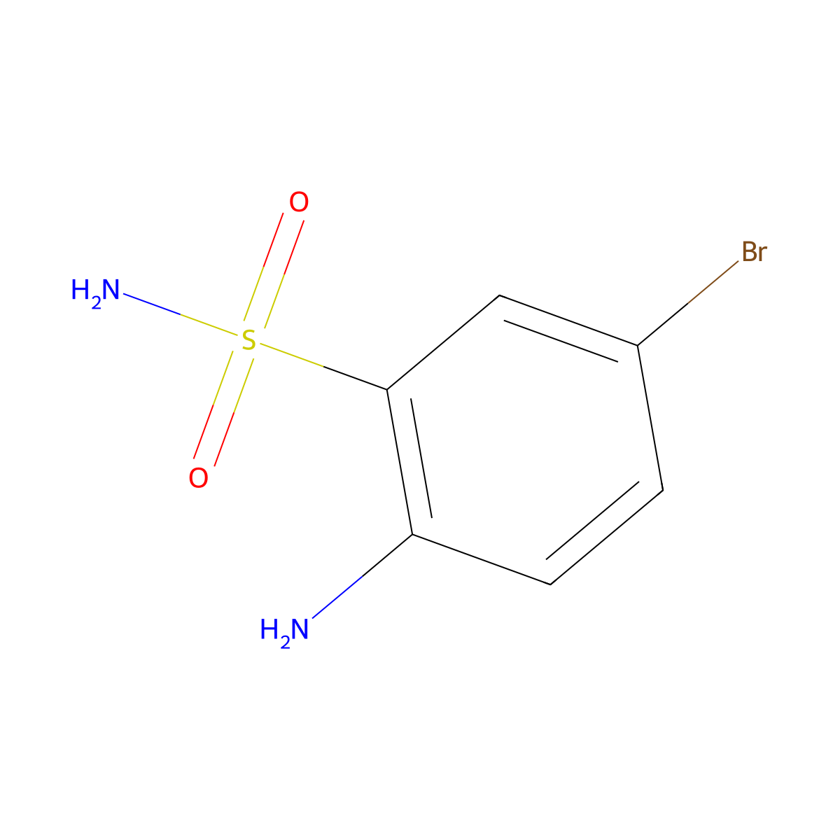 2-Amino-5-bromobenzenesulfonamide molecular structure, CAS 54734-84-8