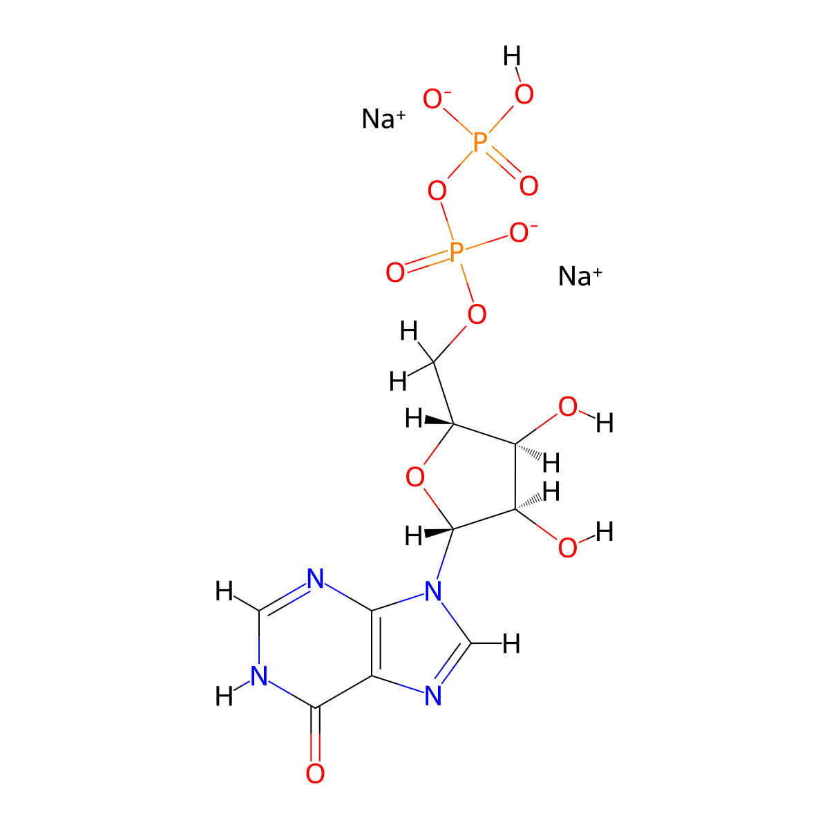 Inosine 5'-(trihydrogen diphosphate), disodium salt molecular structure, CAS 54735-61-4