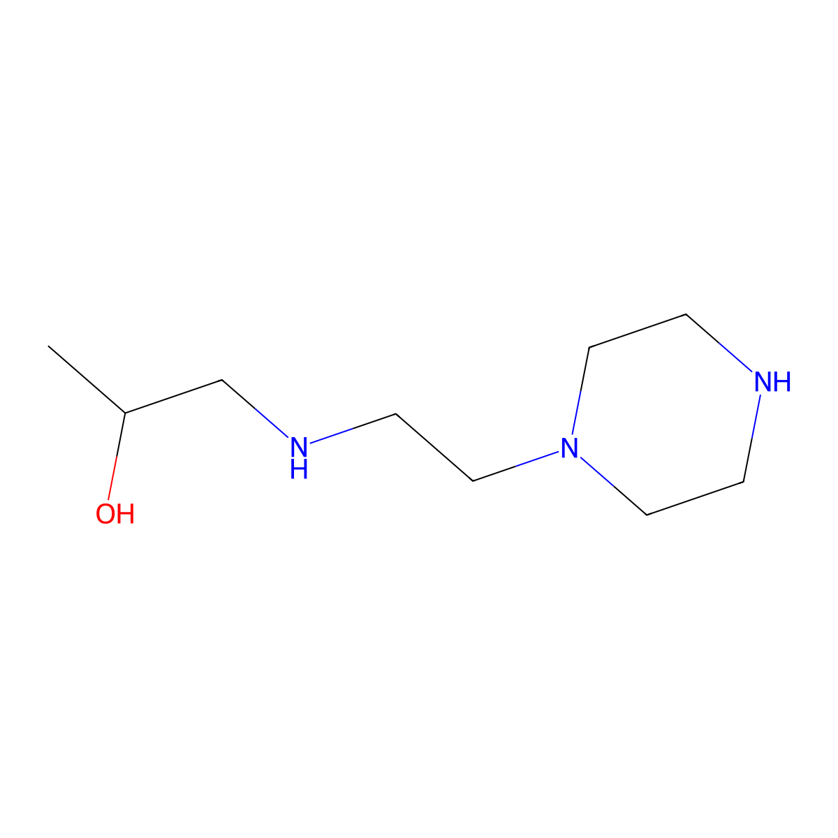 2-Propanol, 1-[[2-(1-piperazinyl)ethyl]amino]- molecular structure, CAS 54736-47-9