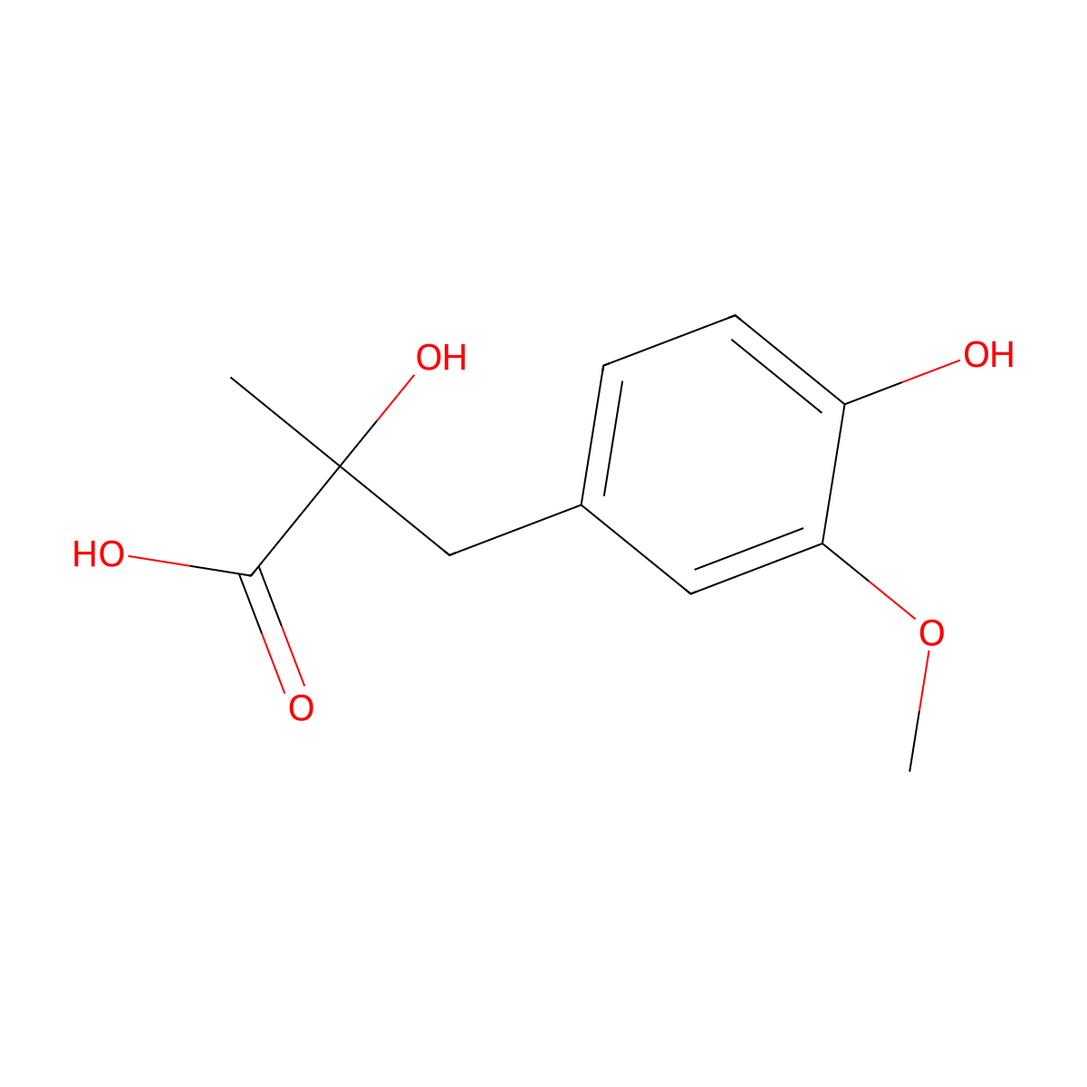 3-(4-Hydroxy-3-methoxyphenyl)-2-methyllactic acid molecular structure, CAS 54737-52-9