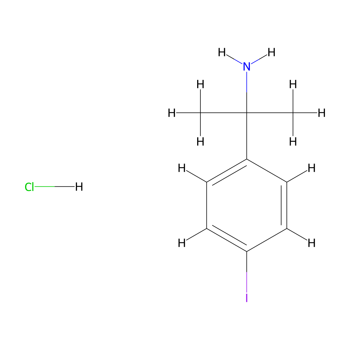 2-(4-Iodophenyl)propan-2-amine hydrochloride molecular structure, CAS 54737-71-2