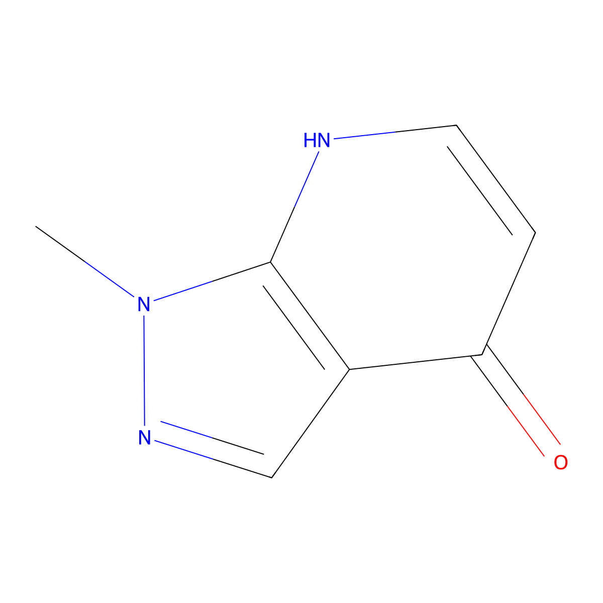1-methyl-1H,4H,7H-pyrazolo[3,4-b]pyridin-4-one molecular structure, CAS 54738-76-0