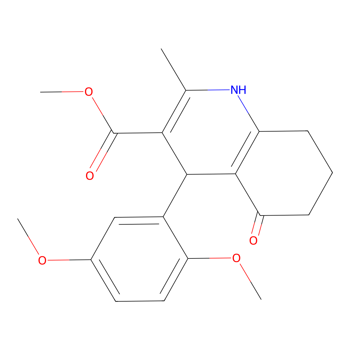 methyl 4-(2,5-dimethoxyphenyl)-2-methyl-5-oxo-4,6,7,8-tetrahydro-1H-quinoline-3-carboxylate molecular structure, CAS 5474-00-0