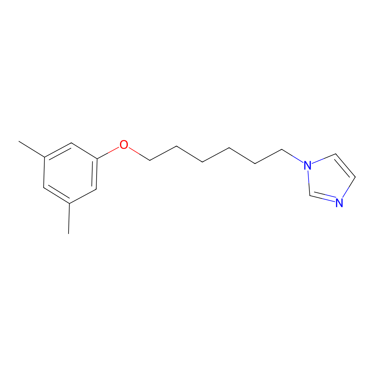 1-[6-(3,5-Dimethylphenoxy)hexyl]imidazole molecular structure, CAS 5474-05-5