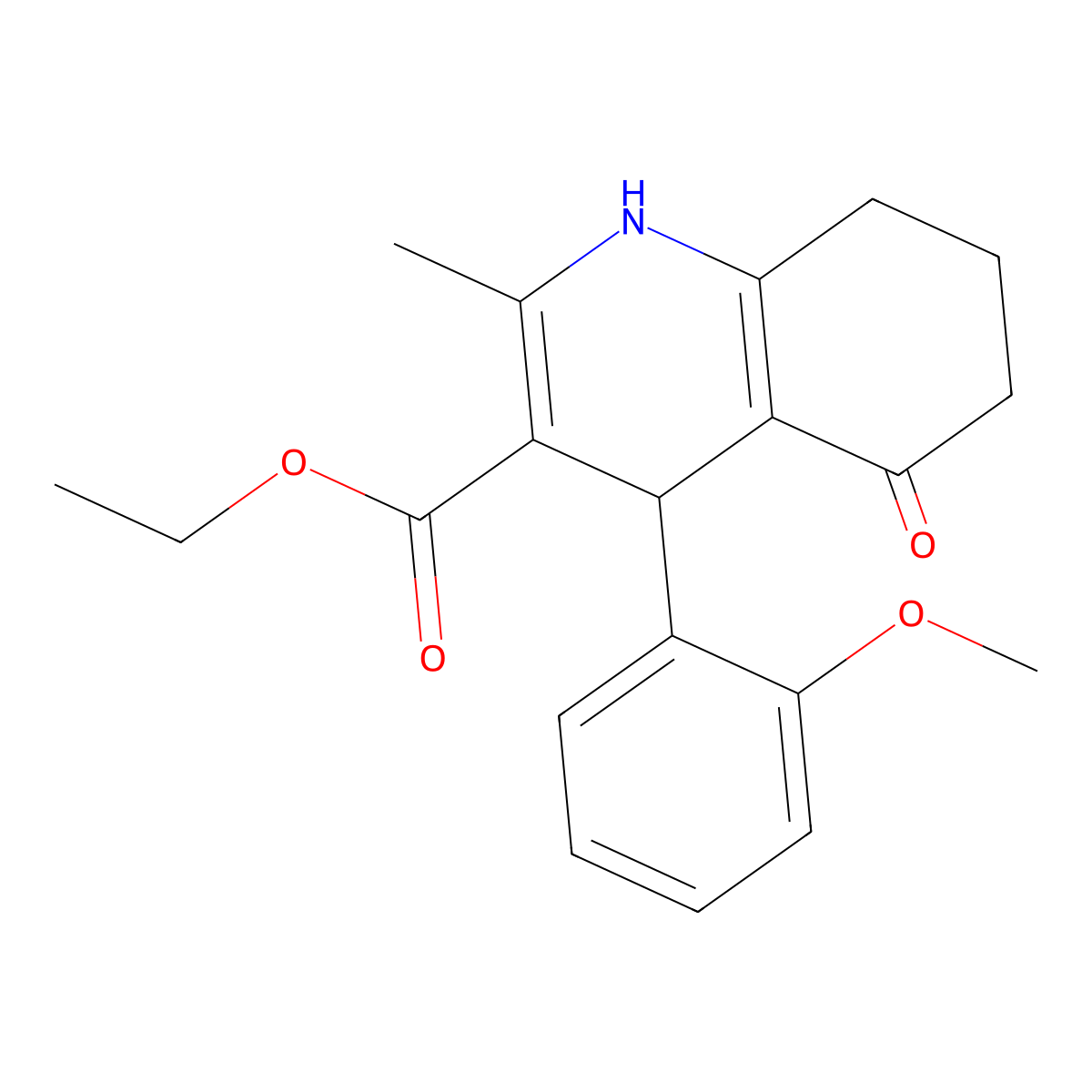 ethyl 4-(2-methoxyphenyl)-2-methyl-5-oxo-4,6,7,8-tetrahydro-1H-quinoline-3-carboxylate molecular structure, CAS 5474-35-1