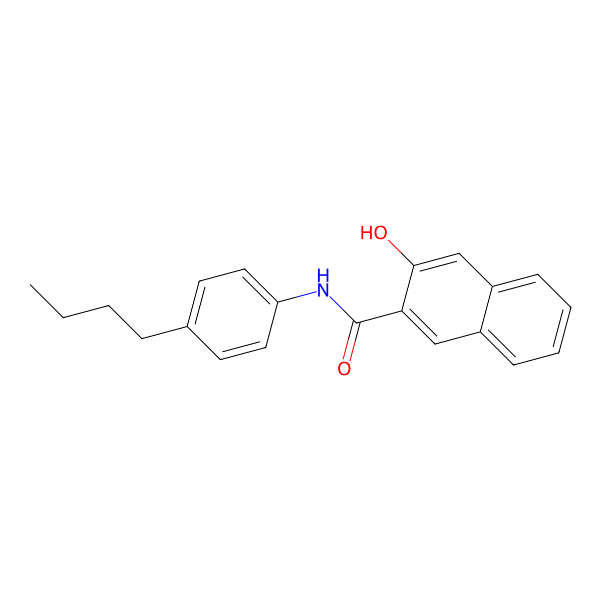 N-(4-butylphenyl)-3-hydroxynaphthalene-2-carboxamide molecular structure, CAS 5474-37-3