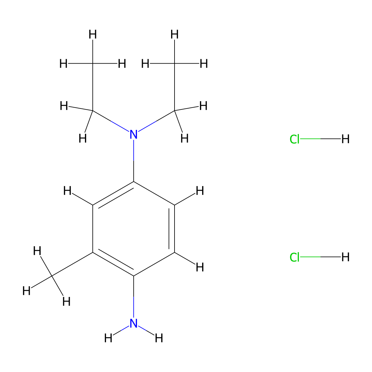 1,4-Benzenediamine, N4,N4-diethyl-2-methyl-, hydrochloride (1:2) molecular structure, CAS 54749-07-4