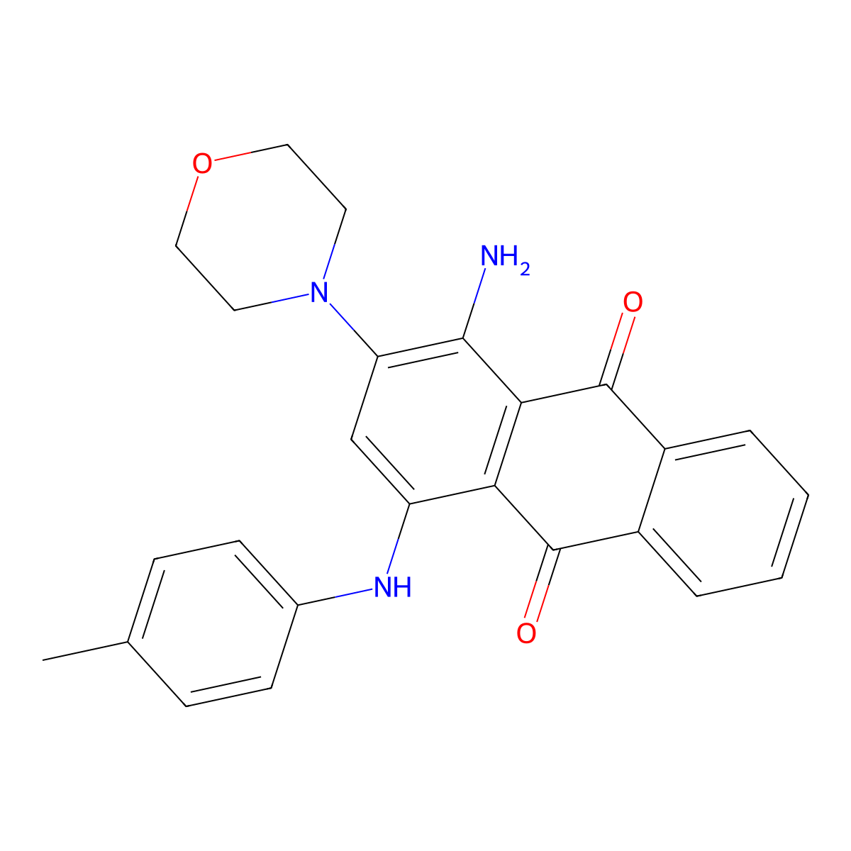 1-Amino-4-(4-methylanilino)-2-morpholin-4-ylanthracene-9,10-dione molecular structure, CAS 5475-04-7