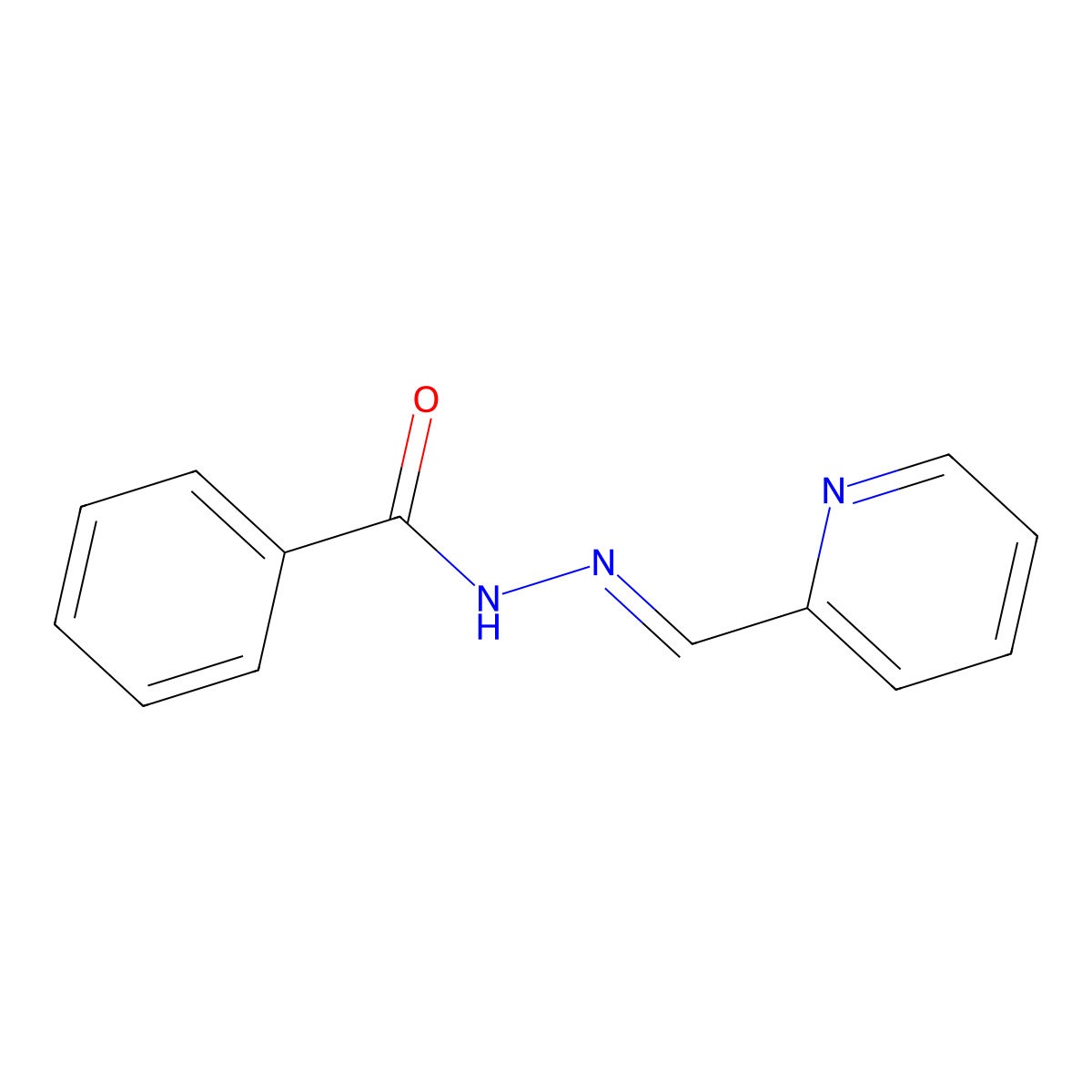 N-(pyridin-2-ylmethylideneamino)benzamide molecular structure, CAS 5475-70-7