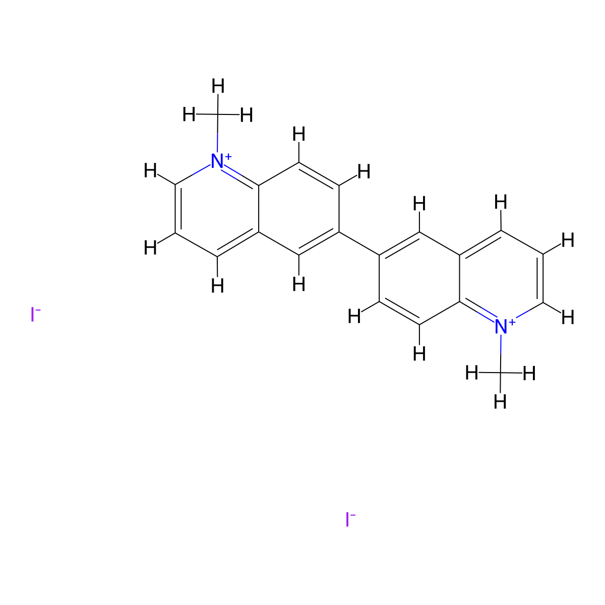 1-Methyl-6-(1-methylquinolin-1-ium-6-yl)quinolin-1-ium;diiodide molecular structure, CAS 5475-94-5