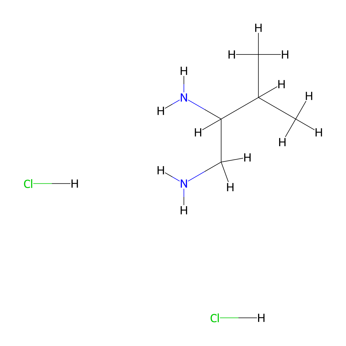 3-Methylbutane-1,2-diamine dihydrochloride molecular structure, CAS 54750-81-1